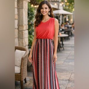 Bobbie Brooks Bright Coral Maxi Dress